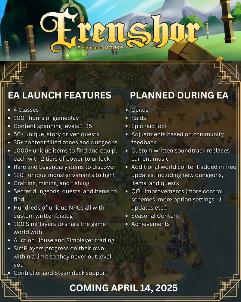 Erenshor estreia em Acesso Antecipado na Steam com proposta solo e nostalgia de MMOs clássicos 6 download 21
