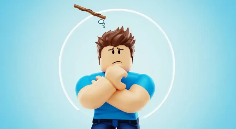 personagem roblox pensando