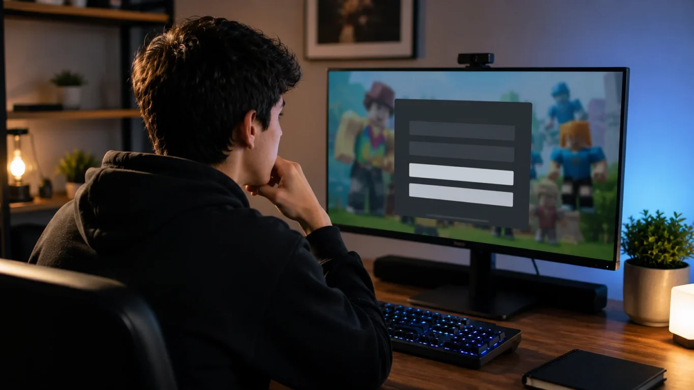 [Imagem: Tela inicial do Roblox exibindo a opção "Esqueci minha senha ou nome de usuário".]