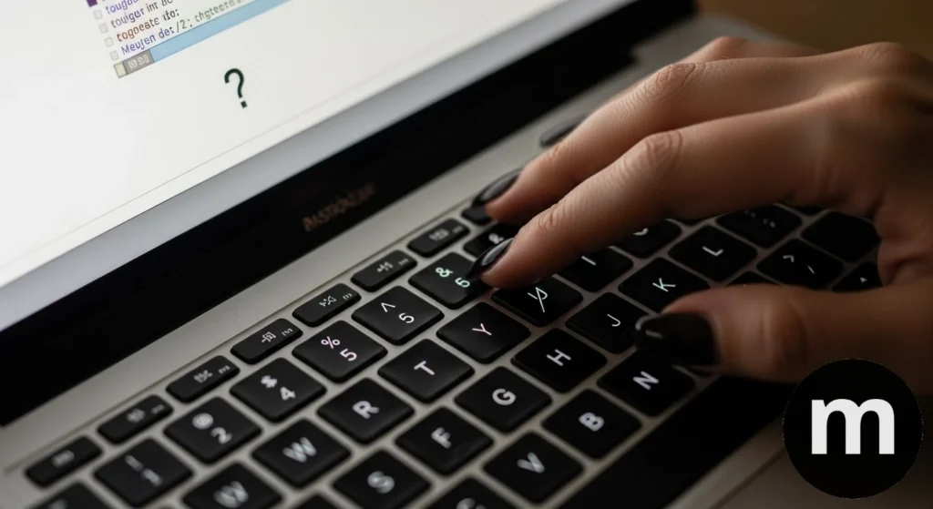 como colocar ponto de interrogacao notebook