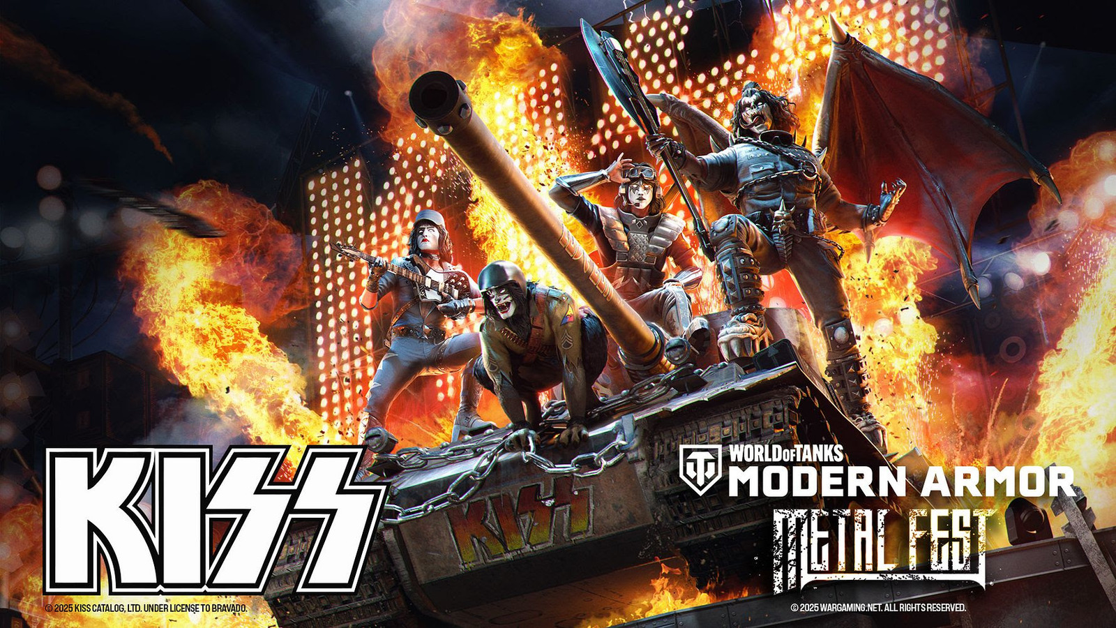 Metal Fest 2025 do World Of Tanks Modern Armor Já Está Acontecendo!  
Participe da 3ª edição com a icônica banda KISS e viva uma experiência única no universo dos tanques. Não perca essa explosão de música e ação!