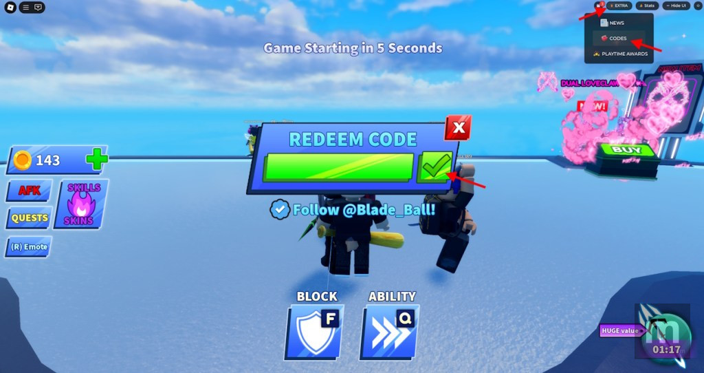 Blade Ball Codes: novos códigos atualizados de outubro de 2025 com recompensas especiais 1 Blade Ball Codes: novos códigos atualizados de outubro de 2025 com recompensas especiais