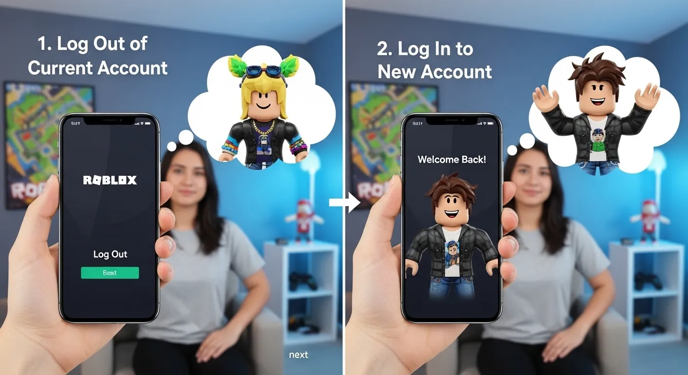 como trocar conta roblox