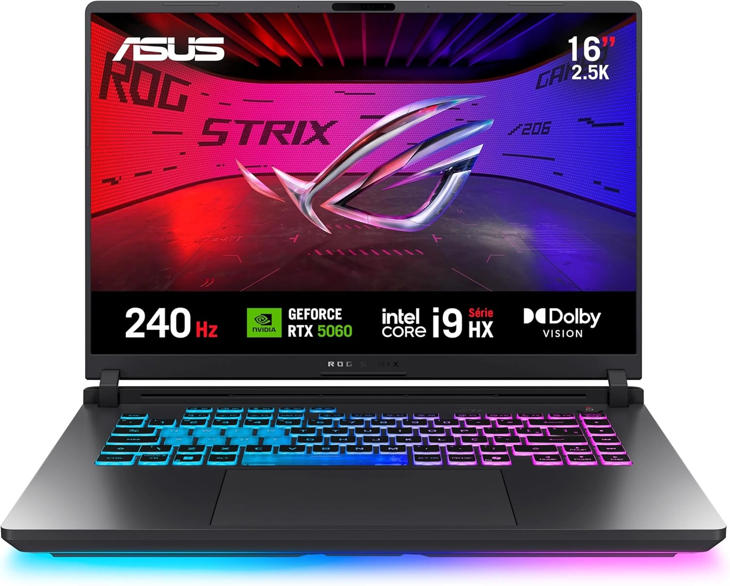 Notebook ASUS ROG Strix G16, Intel Core i9, 16 GB | RTX 5060, 512 GB SSD, W11 Home, 16.0'', Eclipse Gray, G615JMR-S5001W