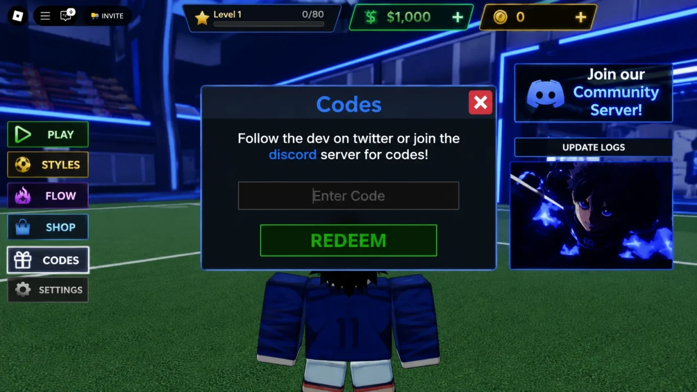 [Imagem: Tela do jogo Azure Latch mostrando o menu de resgate de códigos.]