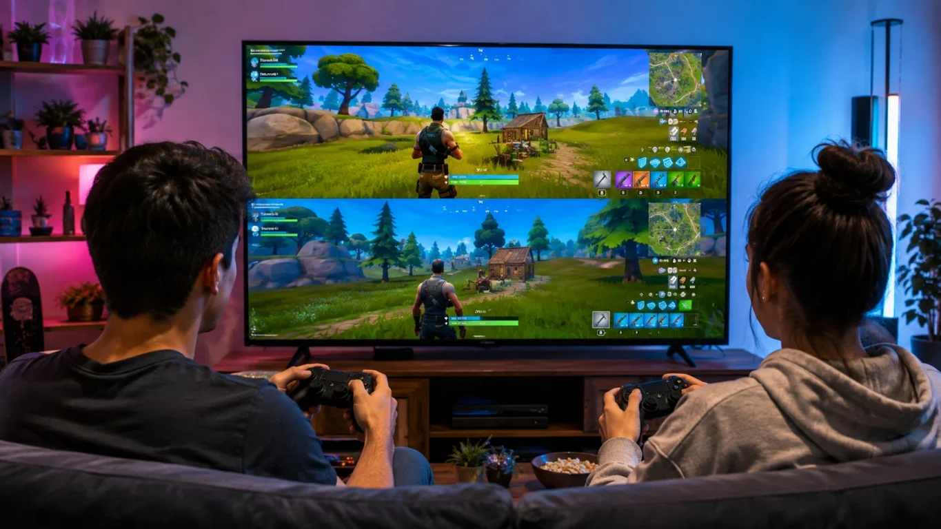 Tem como jogar Fortnite de 2 no mesmo console? Veja como usar tela …